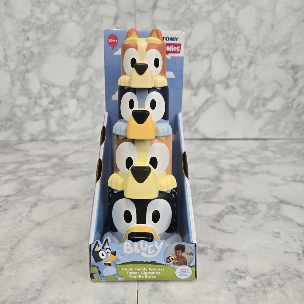 Bluey Family Pourers 4 Piece Bath Cup Set